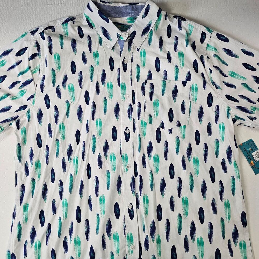 Joe Marlin Button Up Men's XXL Surfboard Print Cotton Shirt NWT